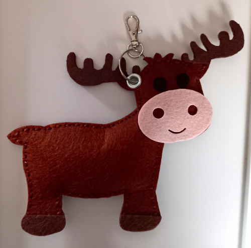 Brown felt moose animal - brown,