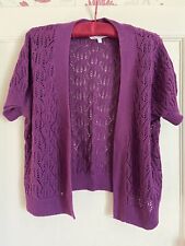 Debenhams Casual Collection Bolero Shrug Cardigan Cropped Knitted Jacket Magenta