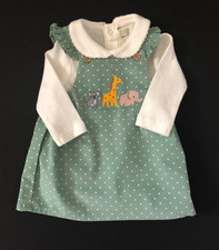 Baby Girls JoJo Maman Bebe Green Polka Dot Dress Set  0/3 Months