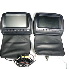 Pair Of Headrest With Built In DVD Player & USB - Universal Head Rest Headrests