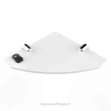 Acrylic Corner Safety Shelf with Chrome Supports - bedroom, bathroom, playroom