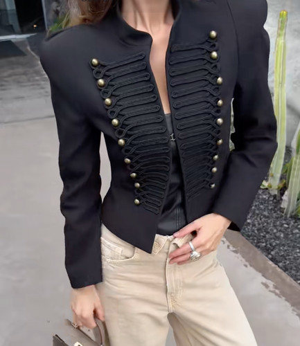 Zara black napoleon military - zara,