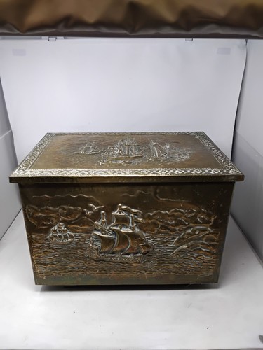 Vintage wooden brass embossed - vintage,