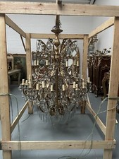 Huge, Antique, 150cm Tall, Crystal Bronze, Chandelier (pair Available)