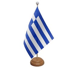 GREECE TABLE FLAG 9"X6" WITH