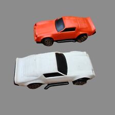 Two Old 70s TONKA Cars Chevrolet White Orange Plastic Toy