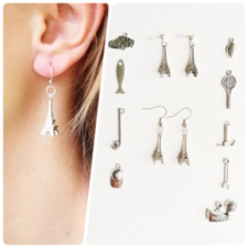 Earrings silver PENDANT holiday party SPORT HOBBY stylish ear studs gift UK VIII