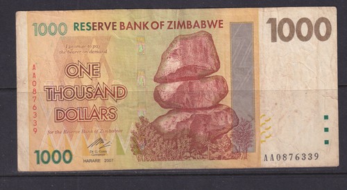 Zimbabwe 2007 1000 dollars - 2007,