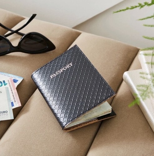 Leather passport holder - holder, travel