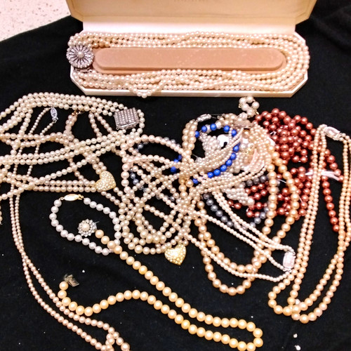 Faux pearls necklaces - pearls,