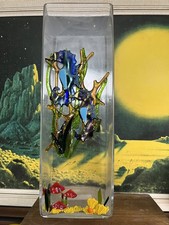 VINTAGE HABITAT Under The Sea Glass Vase ATOMIC Very Rare Seventies Mid Century