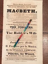 Georgian Playbill Flyer Theatre Royal Liverpool Macbeth 1829