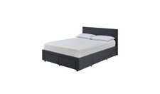 Heathdon 4 Drawer Kingsize Fabric Bed Frame Grey Underbed Storage