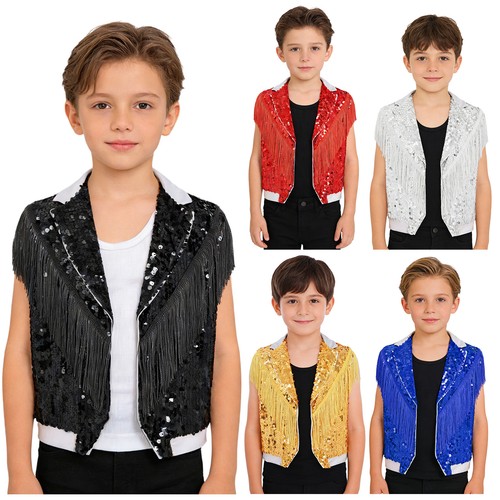 Boys fringe sequin vest - fringe,