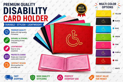 Disabled blue badge - badge, holder