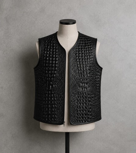 Men black crocodile embossed - crocodile,