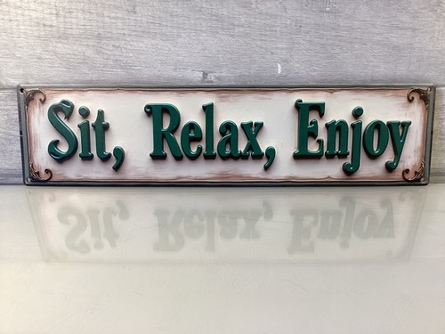 Wooden wall sign sit - wall, relax