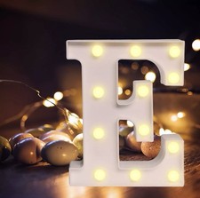 Letter E Light up letter lamp light warm white battery light