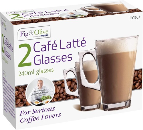Latte glasses pack tea - latte, of