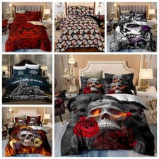 Florals Skull Duvet Cover Set