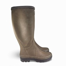 Le Chameau Women's Giverny Jersey Lined Wellington Boot Size 6 Chameau Green