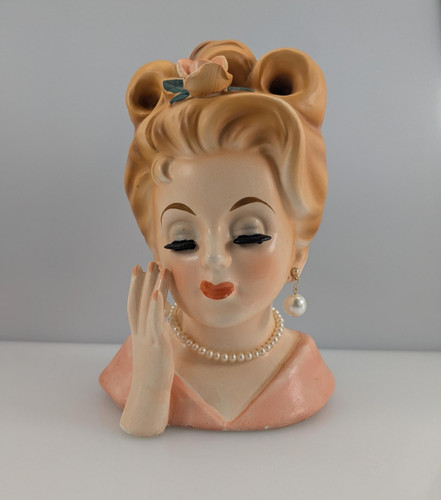 Vintage lady head vase hand - vintage,