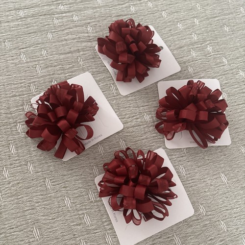 Burgundy school hair bow clips - school,