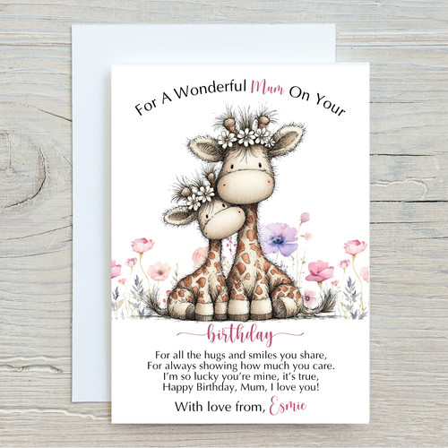 Personalised birthday card mum - personalised,