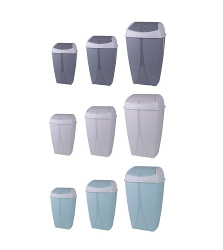 Plastic swing top waste bin - plastic,