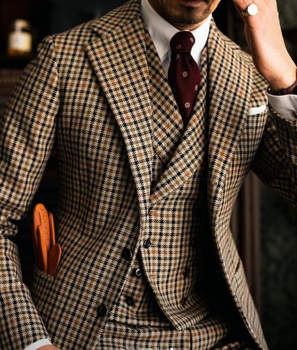 Houndstooth men suits pieces - suits, 3