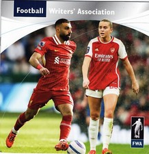 Menu Football Writers Player of Year Dinner  2025 Salah Liverpool Russo Arsenal