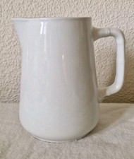 SAMPSON BRIDGWOOD IRONSTONE WHITE GLAZED JUG WITH BAMBOO PATTERN HANDLE 550ml