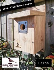 Premium wooden Larch BIRD BOX