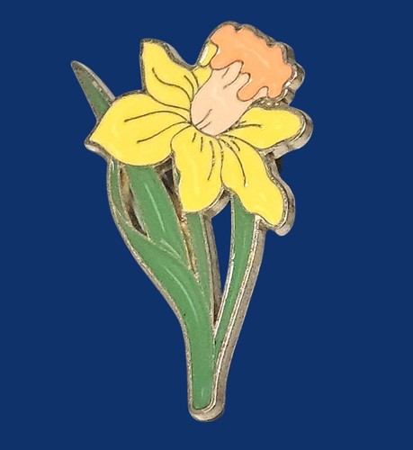 Daffodil flower enamel - flower, pin