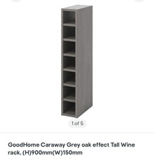 Good Home Caraway Oak Grey Effect Tall Wine Rack