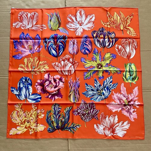 Hermes scarf silk tulip - hermes, flower
