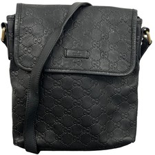 Gucci Men's Guccissima Messenger Bag Black