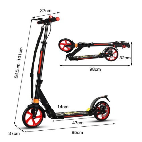 Wheels kick scooter - kick, folding