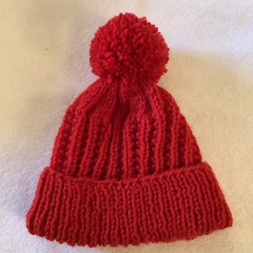New hand knitted bobble hat - new,