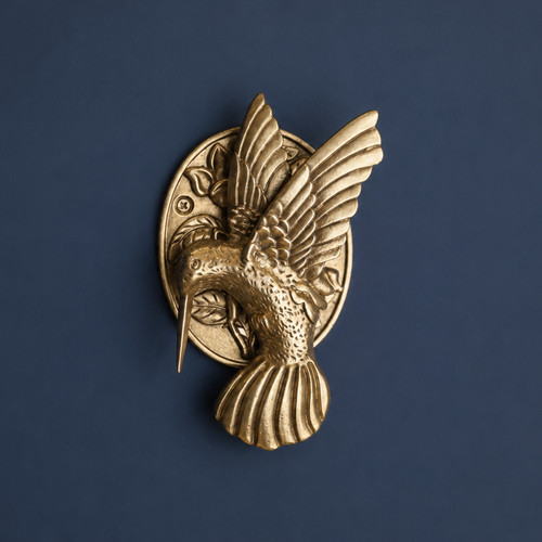 Metal hummingbird door knocker - metal,