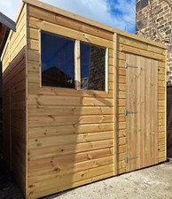 Pinelap Sheds 8x6 Pent Shed Pressure Treated Tanalised T&G Shed With Windows