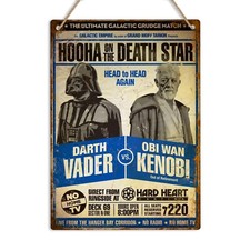 Darth Vader vs Obi Wan Vintage Metal Wall Sign Plaque Parody Star Wars Fan Gift