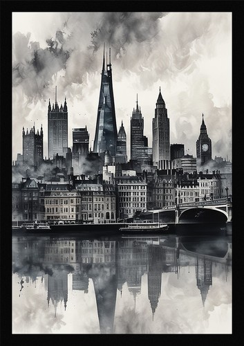 Modern london skyline framed - skyline,