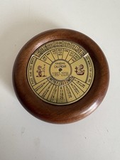 Vintage Wooden And Brass 40 Year Perpetual Calendar 1997-2036
