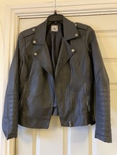 Tu Grey Faux Leather Bikers