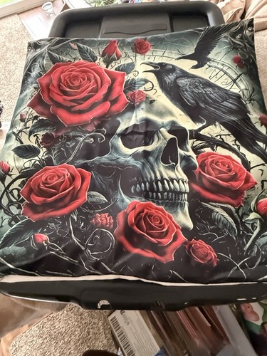 Gothic skull raven red - gothic,
