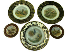arklow 5 plates produced in ireland republic pheasant game birds coasters & 8"