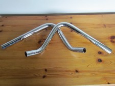 Buckhorn Dimpled Harley handlebars - cut in half to fit split clamp risers