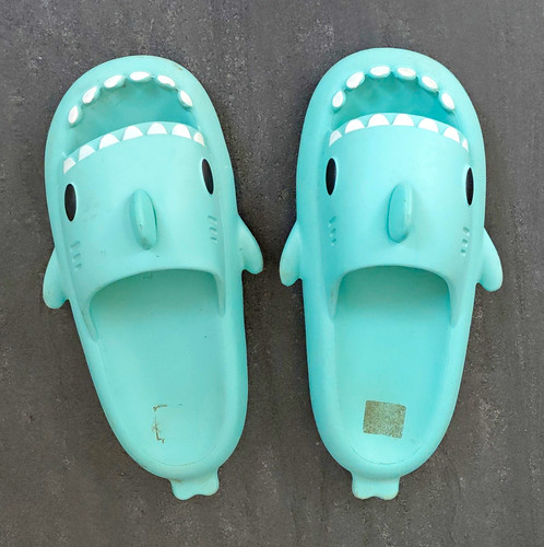 Turquoise shark slider clogs - turquoise,