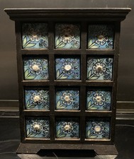 Vintage Wooden Desktop Ceramic Storage Drawers for Restoration